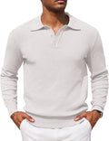 Casual Stretch Polo Sweater Shirt (US Only) Sweater coofandy White S