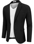 Casual Lightweight Suit Jacket (US Only) Suit Set coofandy Black S