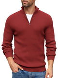 Timeless Stand Collar Knit Sweater (US Only) Sweater coofandy Red S