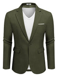 Casual One Button Suit Jackets (US Only) Blazer coofandy Army Green S