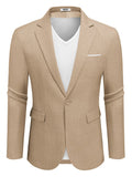 Casual One Button Suit Jackets (US Only) Blazer coofandy Khaki S