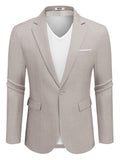 Casual One Button Suit Jackets (US Only) Blazer coofandy Light Grey S