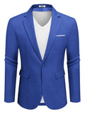 Casual One Button Suit Jackets (US Only) Blazer coofandy Blue S