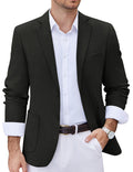 Lightweight Printed Lining Suit Jacket (US Only) Blazer coofandy Black S