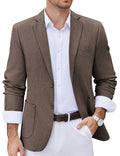 Lightweight Printed Lining Suit Jacket (US Only) Blazer coofandy Brown S