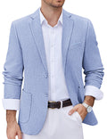 Lightweight Printed Lining Suit Jacket (US Only) Blazer coofandy Clear Blue S