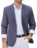 Lightweight Printed Lining Suit Jacket (US Only) Blazer coofandy Dark Blue S