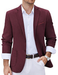 Lightweight Printed Lining Suit Jacket (US Only) Blazer coofandy Dark Red S