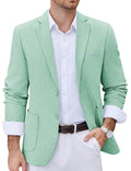 Lightweight Printed Lining Suit Jacket (US Only) Blazer coofandy Light Green S