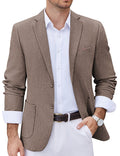 Lightweight Printed Lining Suit Jacket (US Only) Blazer coofandy Khaki S