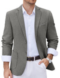 Lightweight Printed Lining Suit Jacket (US Only) Blazer coofandy Grey S