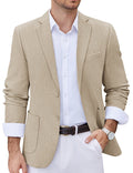Lightweight Printed Lining Suit Jacket (US Only) Blazer coofandy Beige S