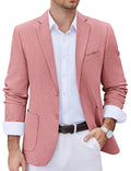 Lightweight Printed Lining Suit Jacket (US Only) Blazer coofandy Pink S
