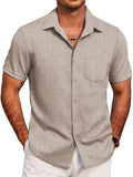 Casual Summer Beach Shirt (US Only) Shirts coofandy Khaki S