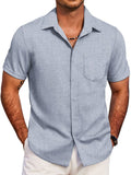 Casual Summer Beach Shirt (US Only) Shirts coofandy Light Denim Blue S