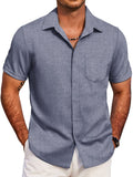 Casual Summer Beach Shirt (US Only) Shirts coofandy Denim Blue S