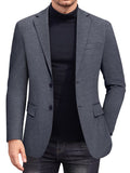 Casual Stretch Knit Blazer (US Only) Blazer coofandy Navy Blue S