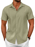 Summer Cuban Guayabera Shirt (US Only) Shirts coofandy Army Green S