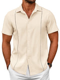 Summer Cuban Guayabera Shirt (US Only) Shirts coofandy Beige S