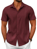 Summer Cuban Guayabera Shirt (US Only) Shirts coofandy Dark Red S