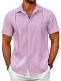 Summer Cuban Guayabera Shirt (US Only) Shirts coofandy Purple S