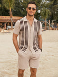 Casual Vintage Beach Knit Sets (US Only) Beach Sets coofandy Khaki S