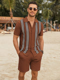 Casual Vintage Beach Knit Sets (US Only) Beach Sets coofandy Brown S