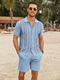 Casual Vintage Beach Knit Sets (US Only) Beach Sets coofandy Clear Blue S