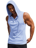 Cotton Hooded Tank Tops (US Only) Tank Tops coofandy Clear Blue S