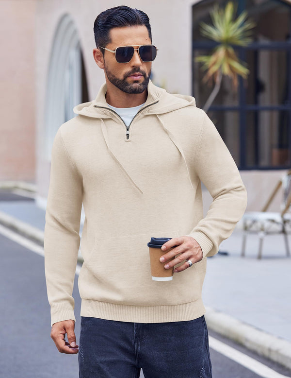 Casual Turtleneck Knit Hoodie (US Only) Hoodies coofandy