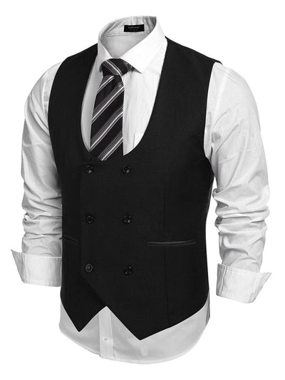 Double Breasted Dress Vest (US Local) Vest coofandy 