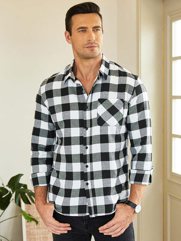 Comfort Plaid Flannel Shirts Shirts coofandy