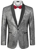 Fashion Suit Jacket (US Only) Blazer coofandy Silver S