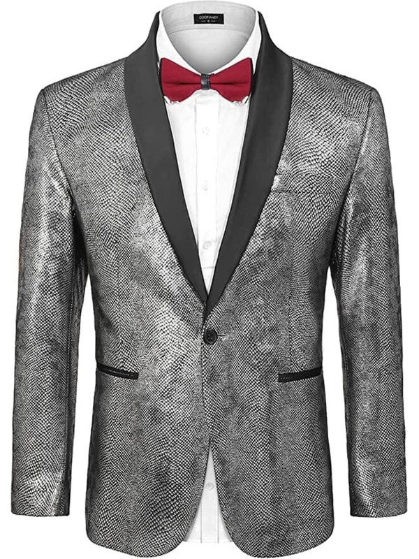 Fashion Suit Jacket (US Only) Blazer coofandy Silver S