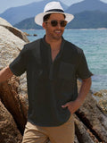 Short Sleeve Casual Beach Shirts (US Only) Shirts coofandy Black S