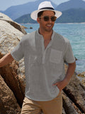 Short Sleeve Casual Beach Shirts (US Only) Shirts coofandy Grey S