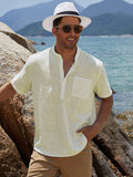 Short Sleeve Casual Beach Shirts (US Only) Shirts coofandy Beige S