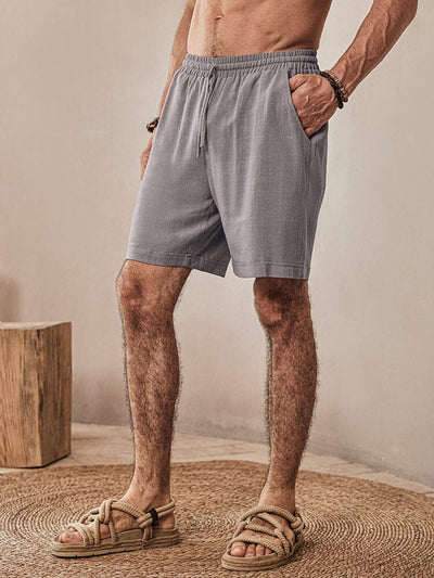 Casual Soft Linen Blend Shorts Shorts coofandystore Grey M 