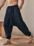 Cozy Linen Blend Harem Pants Pants coofandystore Navy Blue M