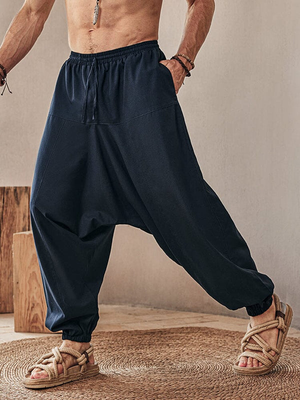Cozy Linen Blend Harem Pants Pants coofandystore Navy Blue M