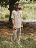 Eco-friendly 100% Linen Shirt Set Sets coofandystore