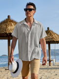 Cotton Relaxed Fit Beach Shirt (US Only) Shirts coofandy Grey S