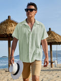 Cotton Relaxed Fit Beach Shirt (US Only) Shirts coofandy Light Green S
