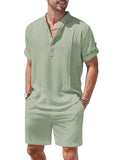 Cozy Lightweight Solid Shirt Sets (US Only) Beach Sets coofandy Light Green S