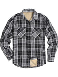 Lined Flannel Plaid Long Sleeve Shirt (US Only) Shirts COOFANDY Store Black S