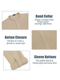 Linen Henley Long Sleeve Shirts with Pocket (US Only) Shirts Coofandy&
