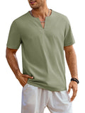 Casual Linen Style Henley Shirt (US Only) Shirts coofandy Green S