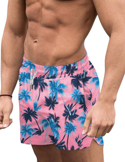 Classic Quick Dry Sport Shorts (US Only) Shorts COOFANDY Store Palm Tree Pink S 