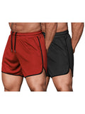 Comfy 2-Piece Workout Shorts (US Only) Shorts coofandy Black/Red XS