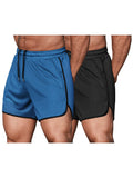 Comfy 2-Piece Workout Shorts (US Only) Shorts coofandy Black/Blue XS
